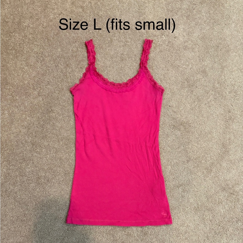 Abercrombie & Fitch Fuchsia Lace Tank Top
